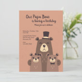 Papa Beer Birthday Party Kaart (Staand voorkant)