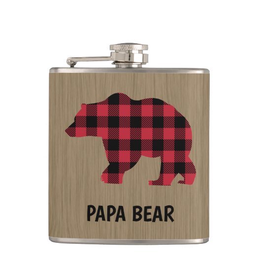 Papa Beer Buffalo Pset Vinyl Wrapped Kolf Heupfles (Voorkant)