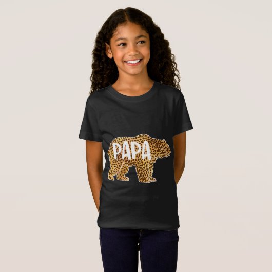 Papa Beer Cheetah Leopard print Gift Dad Father Gi T-shirt (Voorkant volledig)