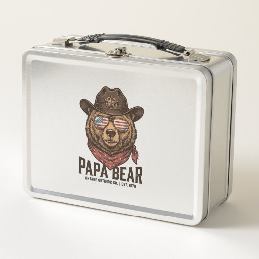 Papa Beer Cowboy Beer Patriottische Vintage Vector (Voorkant)