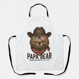 Papa Beer Cowboy Beer Patriottische Vintage Vector Schort