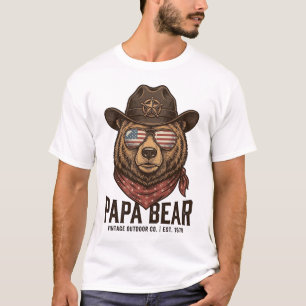 Papa Beer Cowboy Beer Patriottische Vintage Vector T-shirt