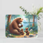 Papa Beer & Cubs Happy Vaderdag Kaart (Staand voorkant)