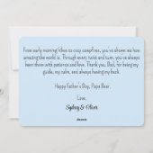 Papa Beer & Cubs Happy Vaderdag Kaart (Achterkant)