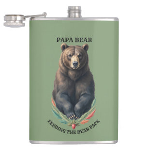 Papa Beer Custom RVS Hip Flask Heupfles