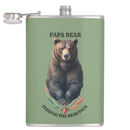 Papa Beer Custom RVS Hip Flask Heupfles (Geopend)