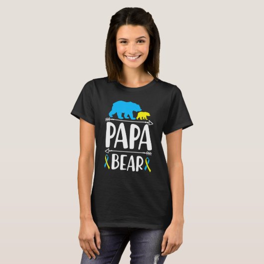 Papa Beer Down Syndrome Awareness Pap T-shirt (Voorkant volledig)