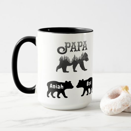 Papa-Beer en Mok koffie (Met donut)