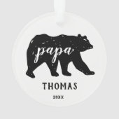Papa Beer Familie Moderne Kerst Ornamente Ornament (achterkant)
