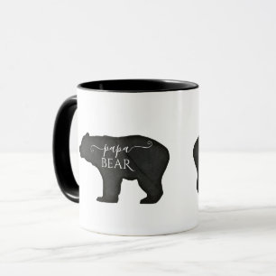 Papa Beer Fathers Day Black in White Rustic Modern Mok