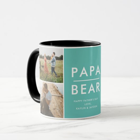Papa Beer Foto Mok | Vaderdag cadeau (Voorkant links)