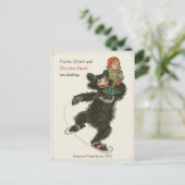 Papa Beer & Golden Hair skating CC0715 Fairytale Briefkaart (Staand voorkant)