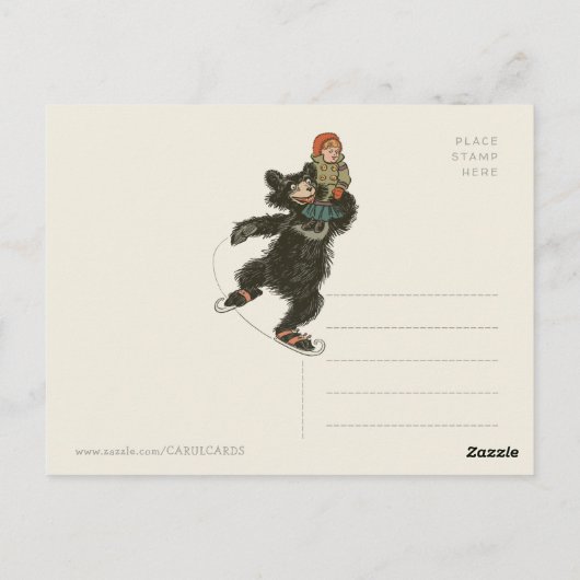 Papa Beer & Golden Hair skating CC0715 Fairytale Briefkaart (Achterkant)