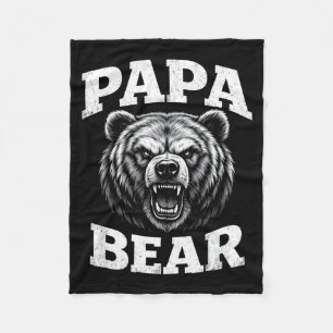 Papa beer grizzly hoofd trots sterke vaderdag fleece deken