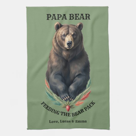 Papa Beer Handdoek met Rustieke Keuken Sfeer (Verticaal)