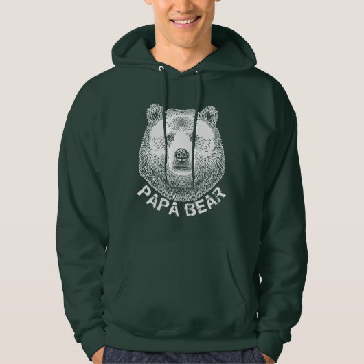 Papa-Beer, handtekening illustratie Hoodie (Voorkant)