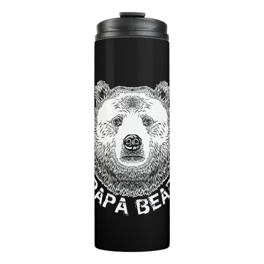 Papa-Beer, handtekening illustratie Thermosbeker (Voorkant)