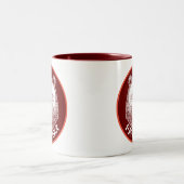 Papa-Beer, handtekening illustratie Tweekleurige Koffiemok (Center)