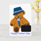 Papa beer, Happy Vaderdag kaart (Gele Bloem)