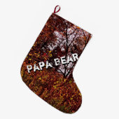 Papa Beer herfst Camo Kerstmis Grote Kerstsok (Voorkant (Hangend))