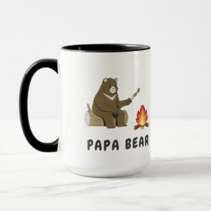 Papa Beer Kampvuur Kunst T-Shirt Ontwerp Voor Mann Mok