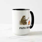 Papa Beer Kampvuur Kunst T-Shirt Ontwerp Voor Mann Mok (Voorkant rechts)