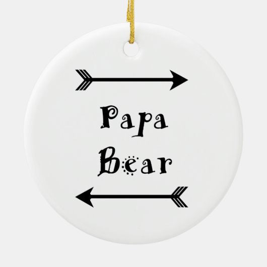 Papa Beer Keramisch Ornament (Achterkant)
