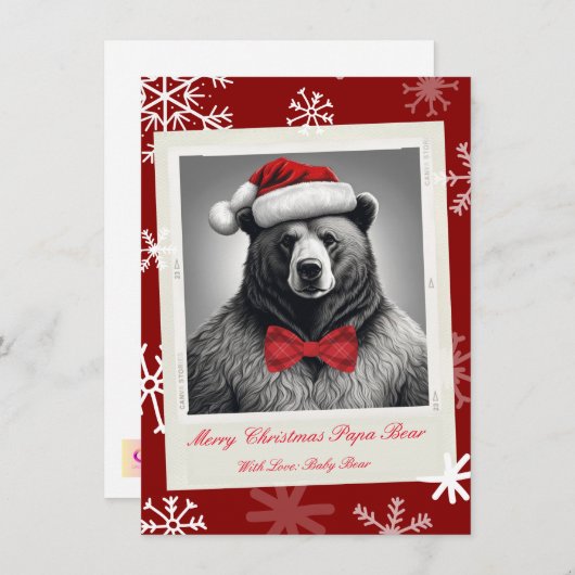 Papa Beer Kerst Kaart (Voorkant / Achterkant)