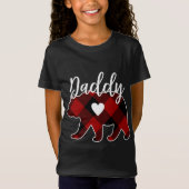 Papa Beer Kerstbuffel Plaid Rood Wit en B T-shirt (Voorkant)