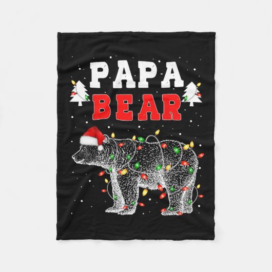 Papa Beer kerstkerstkerstkerstkerstfamilie die met Fleece Deken (Voorkant)