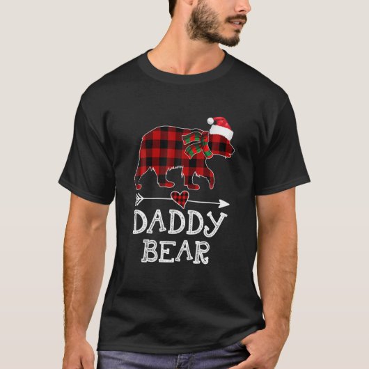 Papa Beer Kerstmis Pajama Red Pset Buffalo Fami T-shirt (Voorkant)
