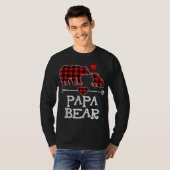 Papa Beer Kerstmis Pajama Red Pset Buffalo Famil T-shirt (Voorkant volledig)