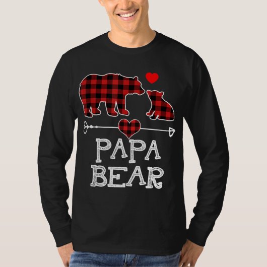Papa Beer Kerstmis Pajama Red Pset Buffalo Famil T-shirt (Voorkant)