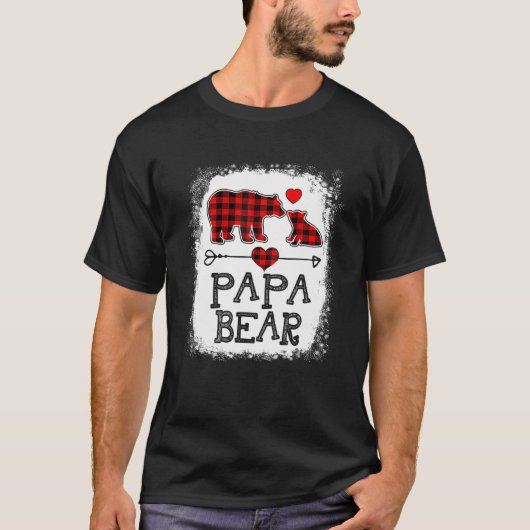 Papa Beer Kerstmis Pajama Red Pset Buffalo Famil T-shirt (Voorkant)
