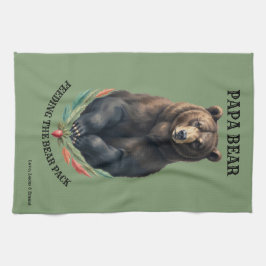 Papa Beer Keukenhanddoek voor de Familie Folk Art