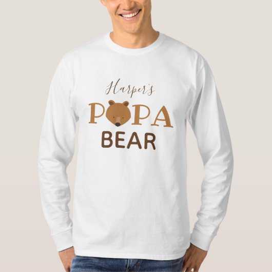 Papa Beer Kind Naam Papa T-Shirt (Voorkant)