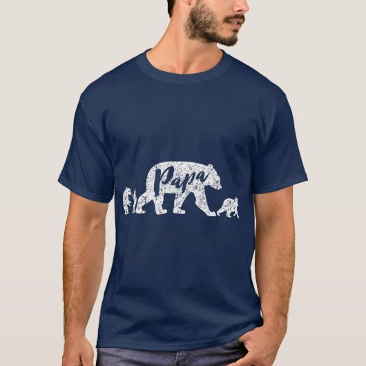 Papa Beer met drie kubussen T-shirt (Voorkant)