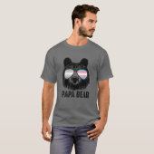 Papa Beer met zonnebril Transgender Flag Prid T-shirt (Voorkant volledig)