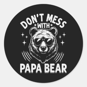 Papa Beer niet knoeien met papa Beer grappige vade Ronde Sticker