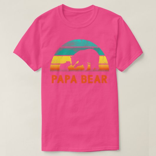 Papa Beer One Cub  Sunset Fathers Day T-shirt (Design voorkant)