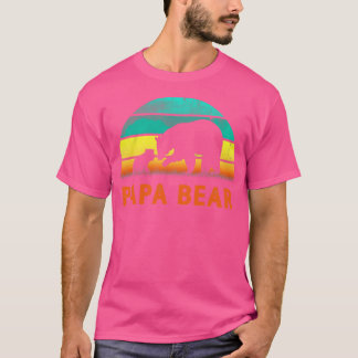 Papa Beer One Cub  Sunset Fathers Day T-shirt