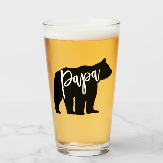 Papa Beer op maat Glas (Voorkant gevuld)