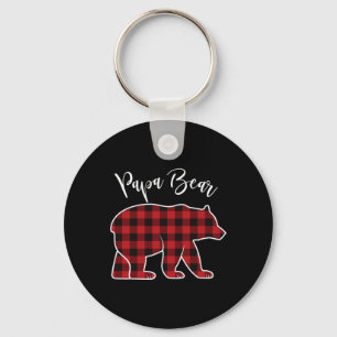 Papa Beer Pajama Red Buffalo Xmas Funny Family Chr Sleutelhanger