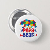 Papa Beer | Papa voor autisme Ronde Button 5,7 Cm (Voorkant /achterkant)