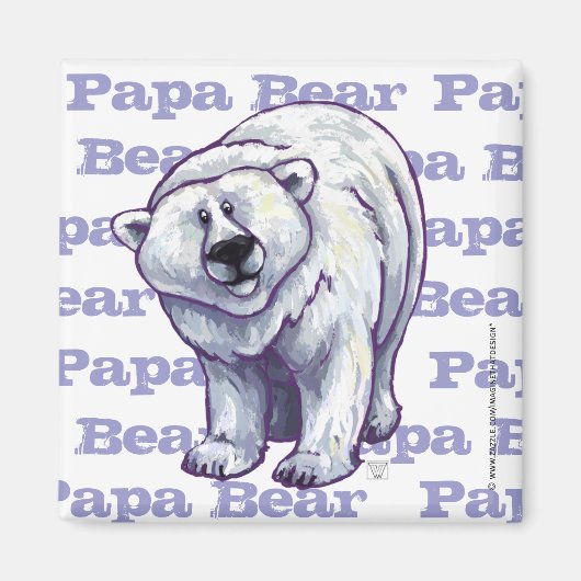 Papa Beer Polar Beer Square Magnet (Voorkant)