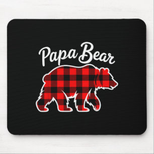 Papa Beer Pyjama Rode Buffalo Kerst Grappige Famil Muismat
