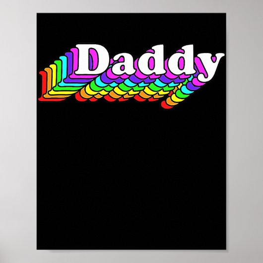 Papa Beer Retro LGBT Rainbow LGBTQ Poster (Voorkant)