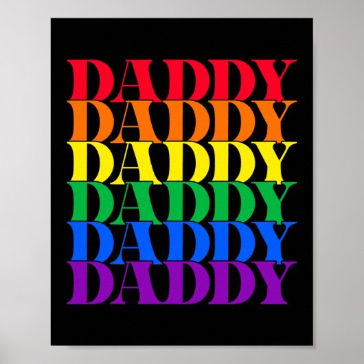 Papa Beer Retro LGBT Rainbow LGBTQ Poster (Voorkant)