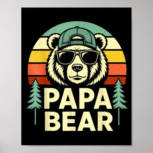 Papa beer retro vader vader echtgenoot mannen grap poster (Voorkant)