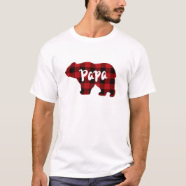 Papa beer - rode zwarte vlecht t-shirt